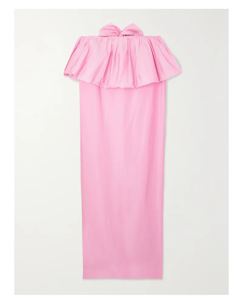 ROTATE Birger Christensen Net Sustain Opili Maxirock Aus Satin Mit Raffungen - Pink Pink
