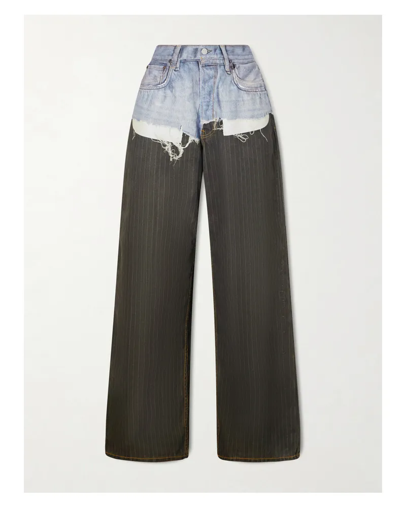 Acne Studios Trompe L'oeil Jeans Mit Weitem Bein Und Nadelstreifen - Mehrfarbig Mehrfarbig