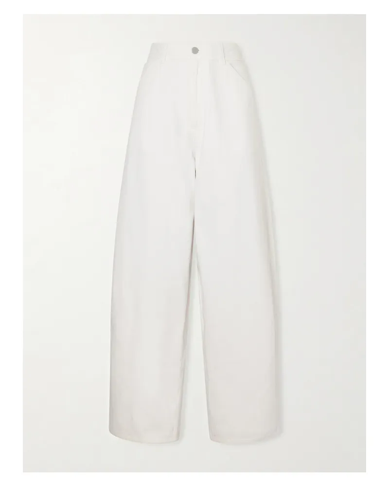 Christophe Lemaire Halbhohe Jeans Mit Weitem Bein - Weiß Weiß