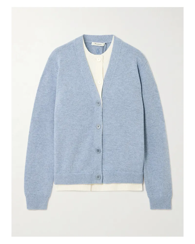 J.W.Anderson Mehrlagiger Cardigan Aus Einer Woll-kaschmirmischung - Blau Blau