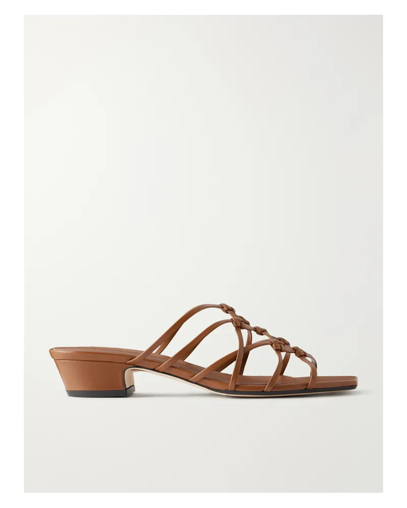 aeyde Tahla Woven Leather Sandals - Brown Brown