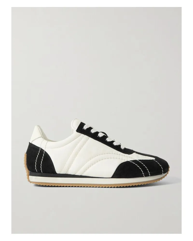 Totême The Sport Sneakers Aus Veloursleder Und Shell Mit Lederbesätzen - Schwarz Schwarz