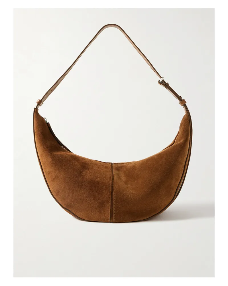 Proenza Schouler Slide Paneled Suede Shoulder Bag - Brown Brown