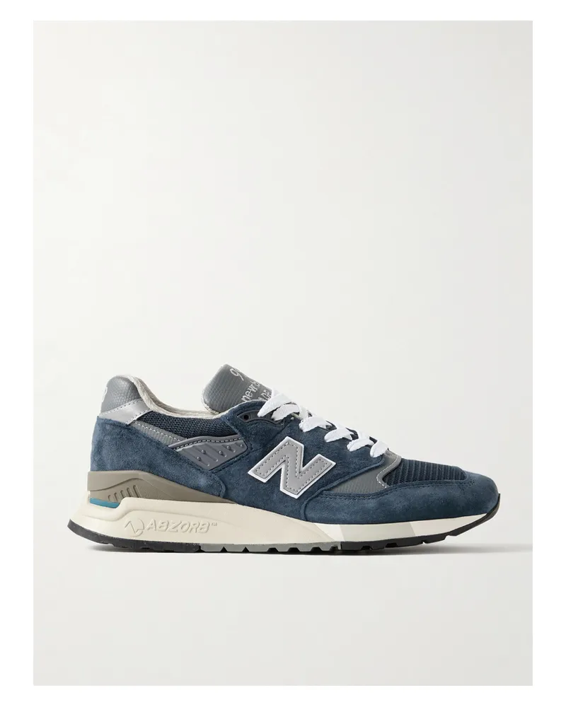 New Balance 998 Core Sneakers Aus Leder, Mesh Und Veloursleder Mit Gummibesätzen - Blau Blau