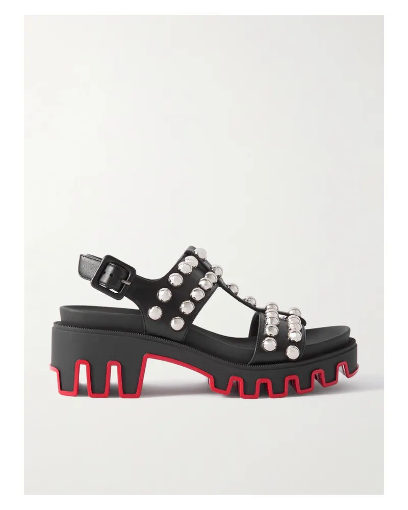 Christian Louboutin Duniclou Sandalen aus Leder mit Nieten Schwarz