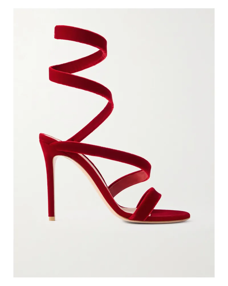 Gianvito Rossi Opera Velvet Sandals - Red Red