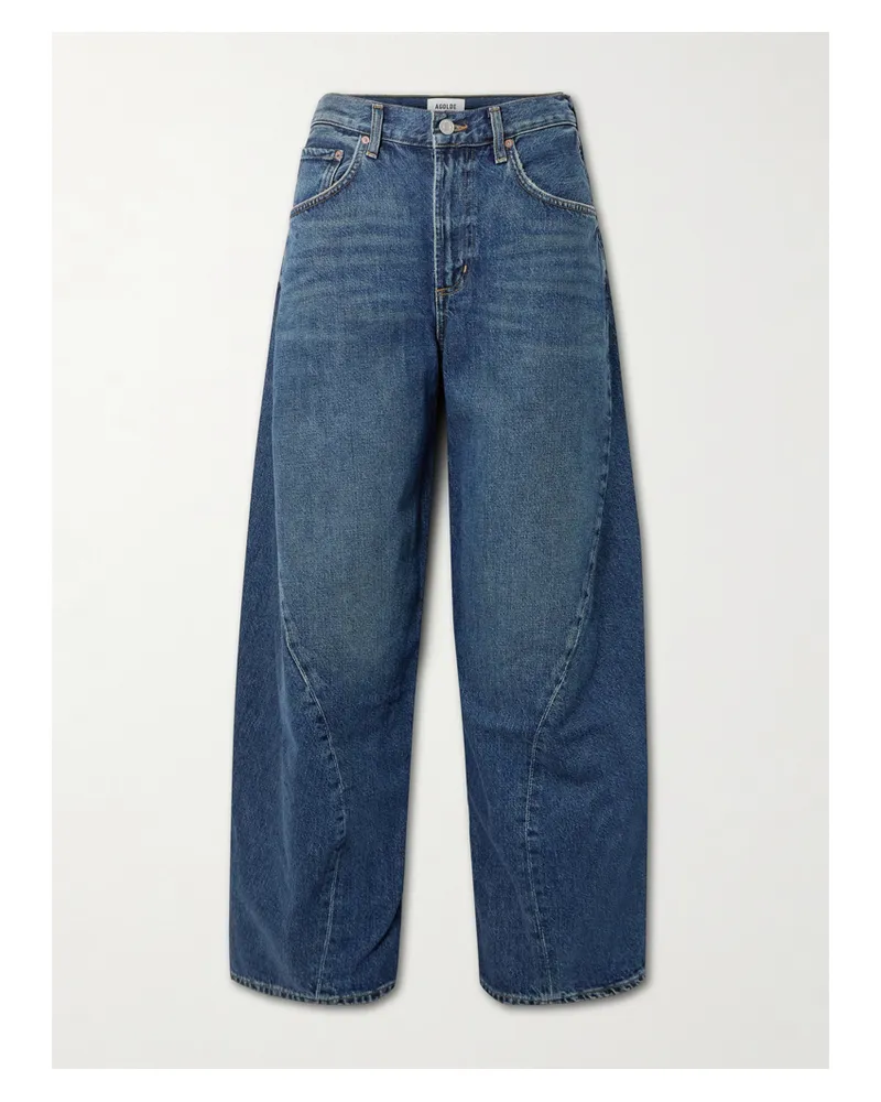 AGOLDE Twist Hoch Sitzende Jeans Mit Weitem Bein Aus Bio-denim - Blau Blau