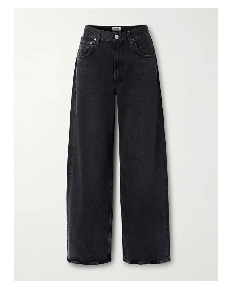 AGOLDE Low Curve Mid-rise Wide-leg Jeans - Black Black