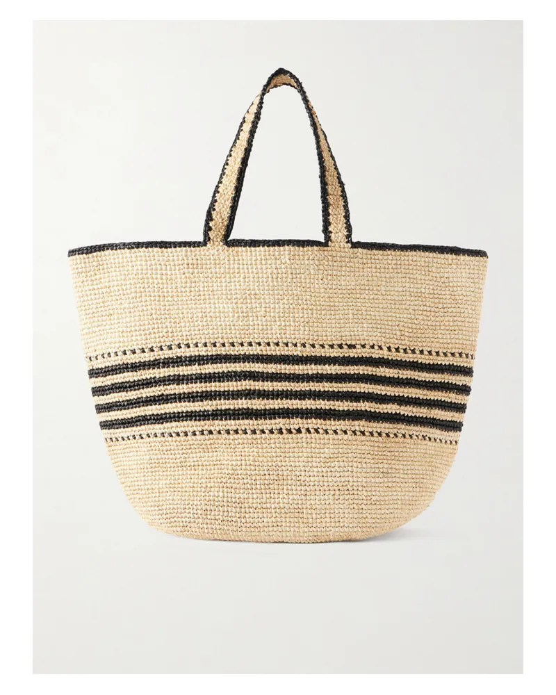 lemlem Mira Striped Raffia Tote - Neutrals Neutrals