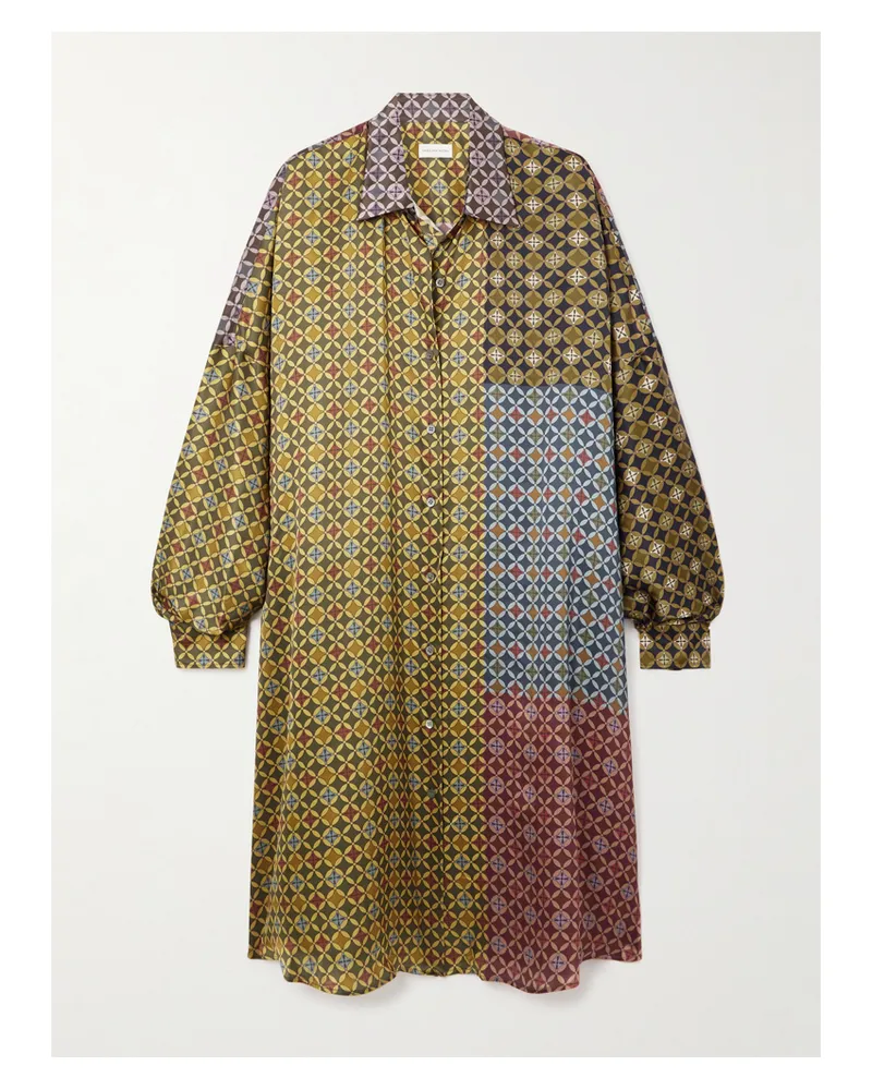 Dries van Noten Hemd Aus Bedrucktem Satin - Mehrfarbig Mehrfarbig