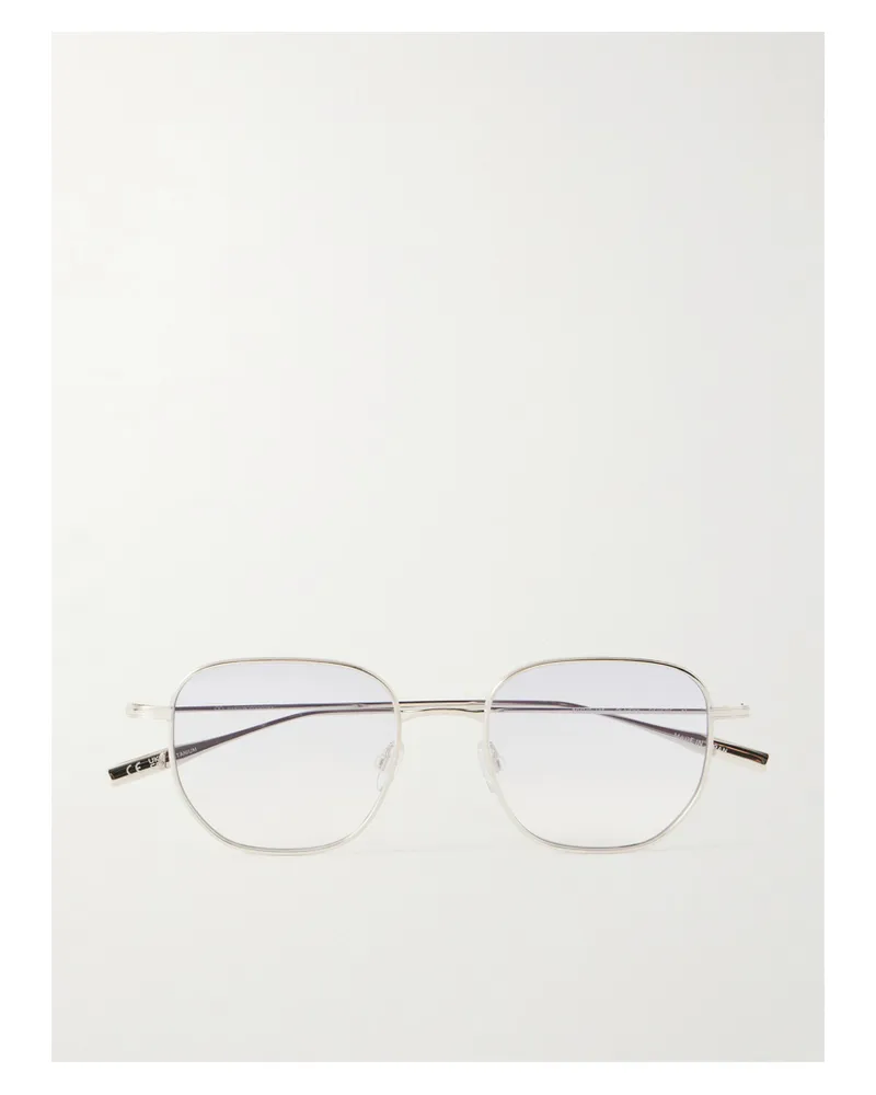 Barton Perreira Revere Sonnenbrille Aus Silberfarbenem Titan Mit Eckigem Rahmen Silber