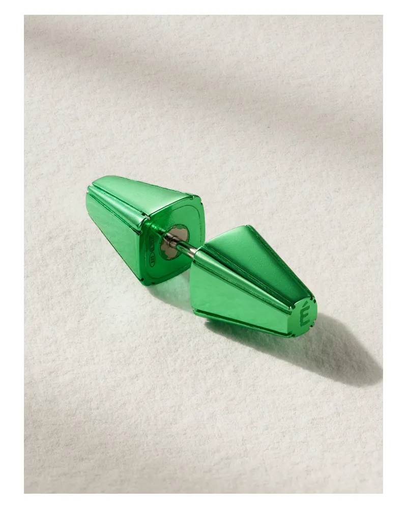 EÉRA Einzelner Ohrstecker Aus Gold - Grün Grün