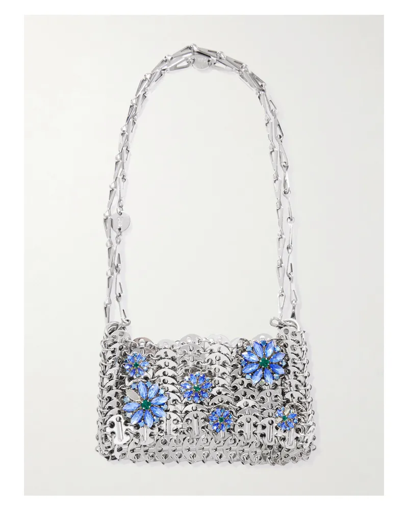 Paco Rabanne Embellished Chainmail Shoulder Bag - Blue Blue