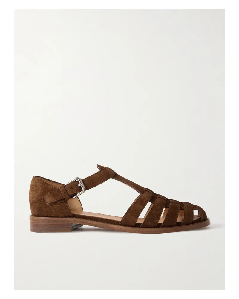 Church's Kelsey Woven Suede Sandals - Brown Brown