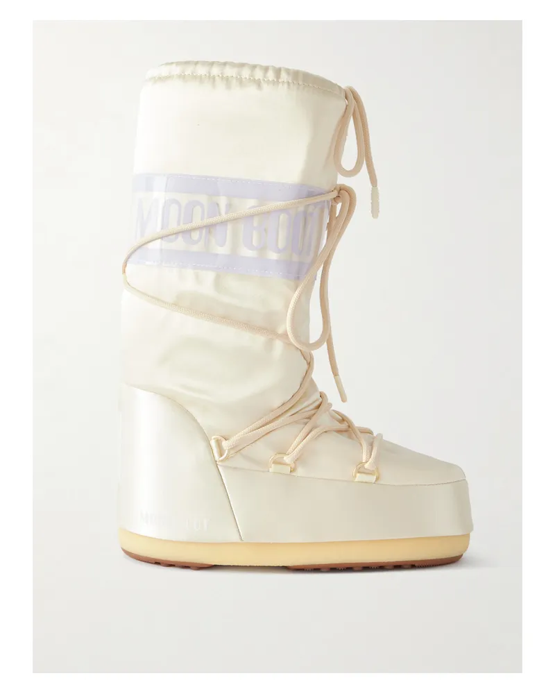 Moon Boot Icon Pearly Schneestiefel Aus Satin Und Pvc - Creme Creme
