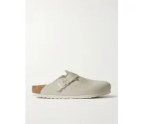 Boston Clogs Aus Veloursleder - Weiß