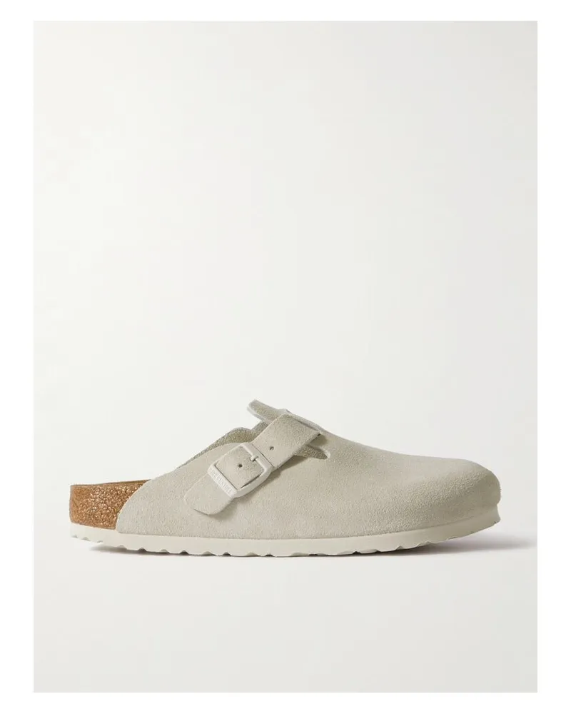 Birkenstock Boston Clogs Aus Veloursleder - Weiß Weiß