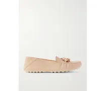 Loafers Aus Strukturiertem Leder Mit Troddeln Und Einklappbarer Fersenpartie - Neutral