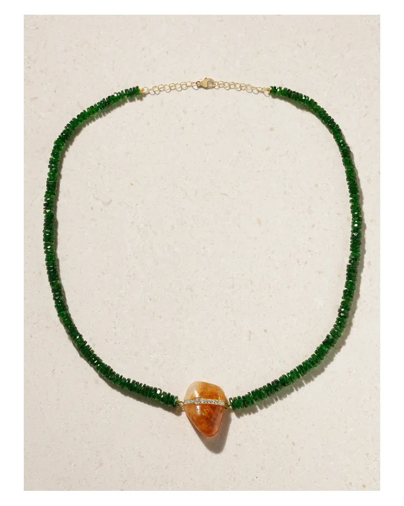 JIA JIA Kette Mit Mehreren Steinen Und Details Aus 14 Karat Gold - Grün Grün