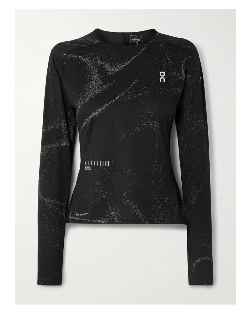 ON Oberteil Aus Recyceltem Jersey Mit Prints - Schwarz Schwarz