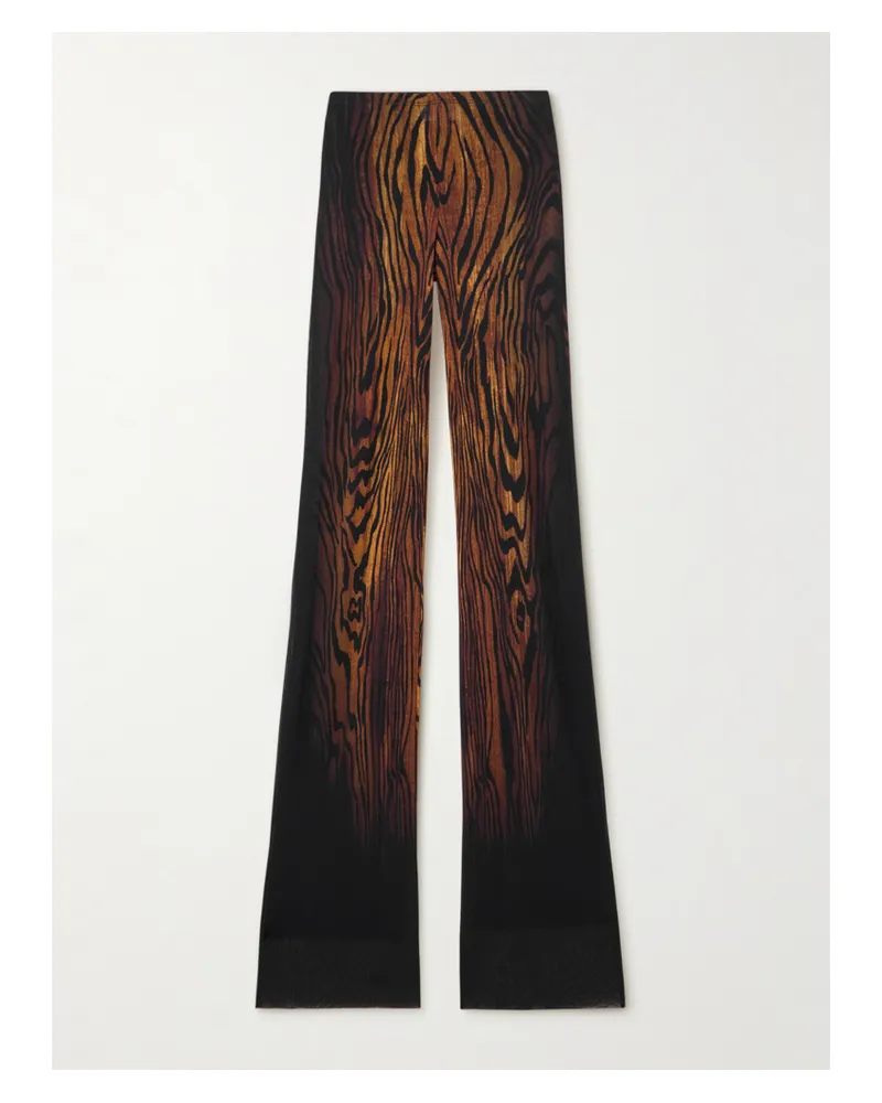 Jean Paul Gaultier Hose Mit Geradem Bein Aus Bedrucktem Mesh - Braun Braun