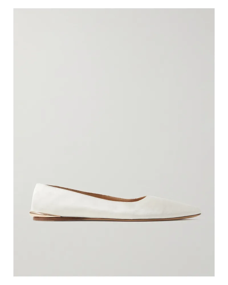 Gabriela Hearst Fleur Ballerinas Aus Canvas Mit Verzierung - Elfenbein Elfenbein