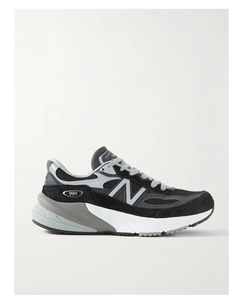 New Balance Made In Usa 990v6 Sneakers Aus Mesh Und Veloursleder Mit Lederbesätzen - Schwarz Schwarz