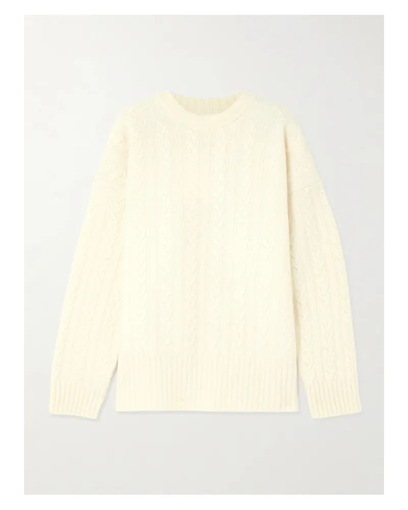 Róhe Zopfstrickpullover Aus Wolle - Wollweiß Wollweiß