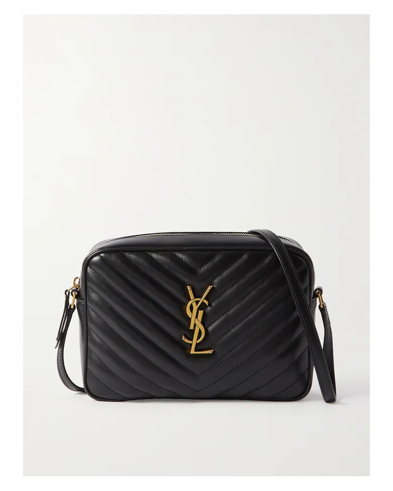 Saint Laurent Lou Medium Quilted Leather Shoulder Bag - Black Black