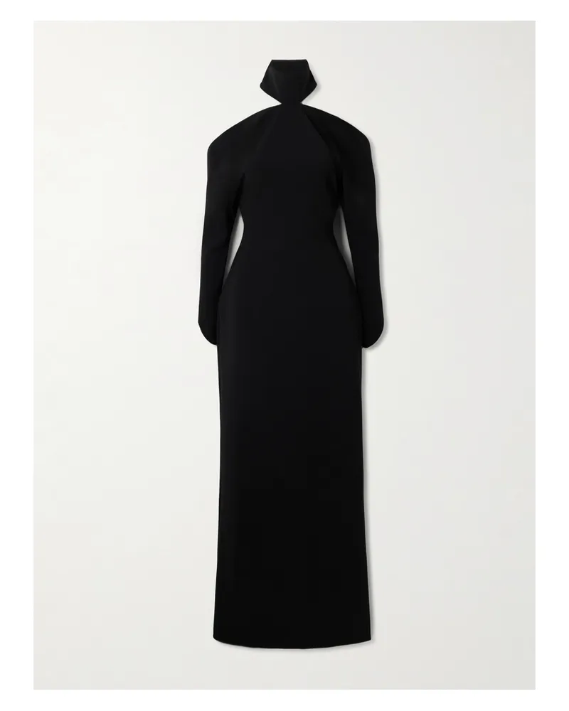 Courrèges Circle Schulterfreie Neckholder-robe Aus Crêpe - Schwarz Schwarz