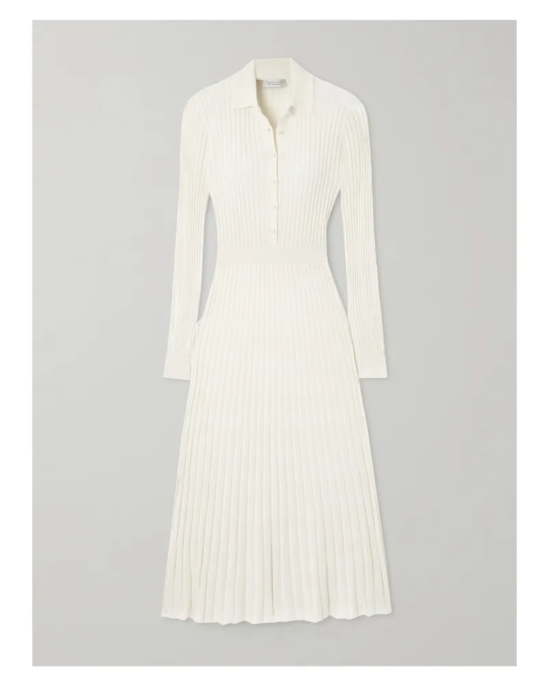 Gabriela Hearst Ardor Ribbed Cashmere And Silk-blend Midi Dress - Ivory Ivory