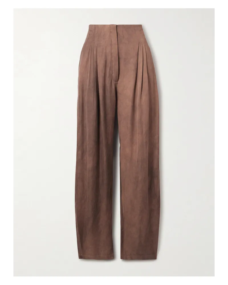 Cortana Eclipse Bundfaltenhose Aus Voile - Braun Braun
