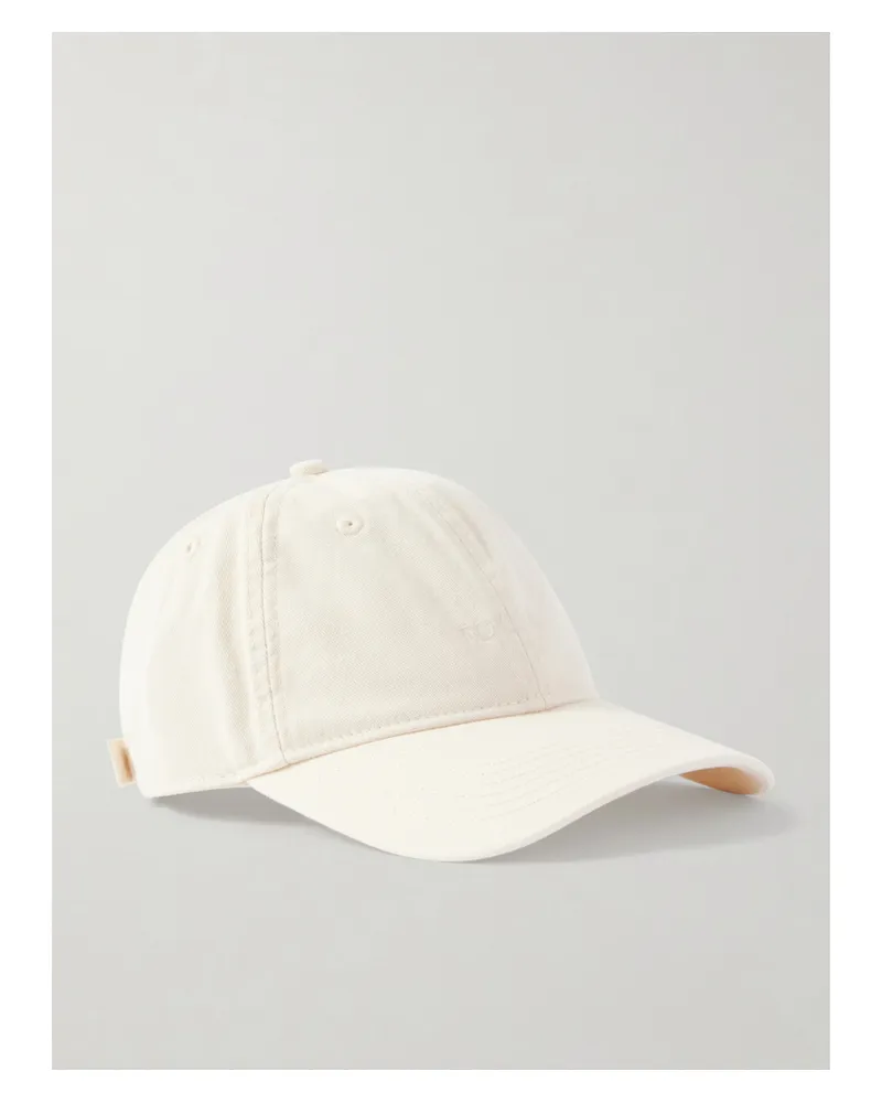 Totême Baseballkappe Aus Biobaumwoll-twill Mit Stickerei - Creme Creme