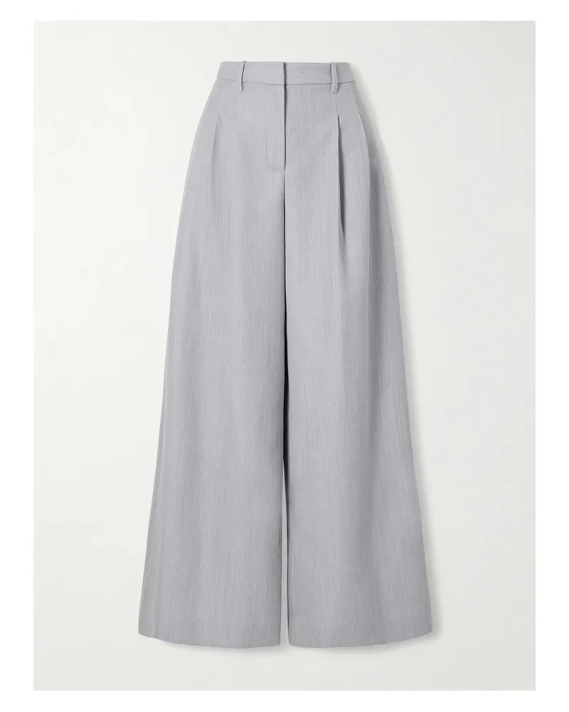 TWP Avery Mid-rise Pleated Wool Wide-leg Pants - Blue Blue