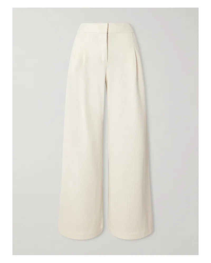Proenza Schouler Rosalie Cordhose Mit Weitem Bein Und Falten - Wollweiß Wollweiß