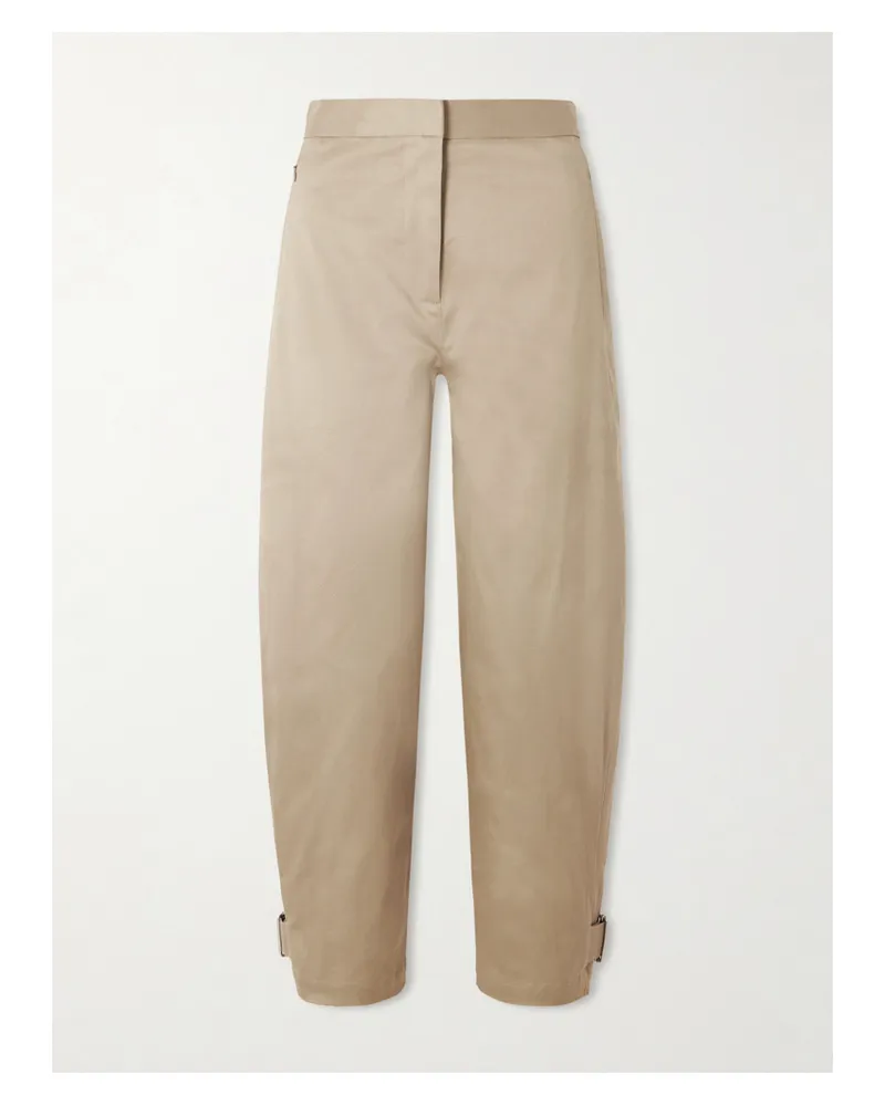 Proenza Schouler Serene Cotton-blend Twill Tapered Pants - Brown Brown
