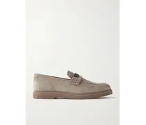Loafers Aus Veloursleder Mit Verzierungen - Grau