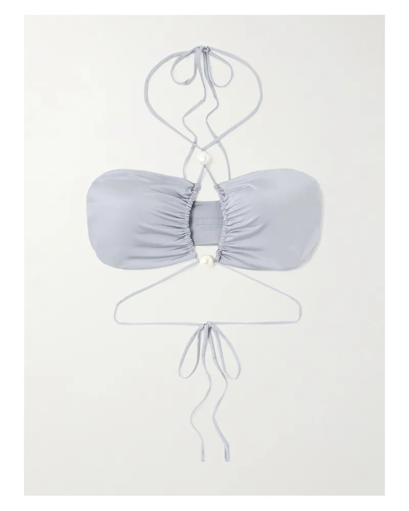 Magda Butrym Bikini-oberteil Mit Cut-out Und Kunstperlen - Grau Grau