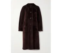 Shearling Coat - Burgundy