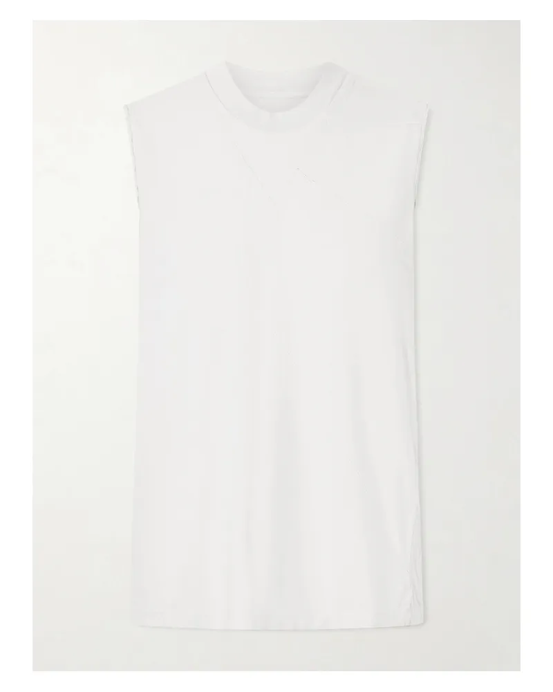 Rick Owens Paneled Cotton-jersey Tank Top - Off-white Off-white