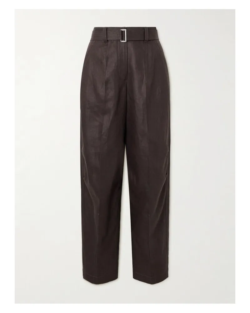 Brunello Cucinelli Leinenhose Mit Gürtel - Braun Braun