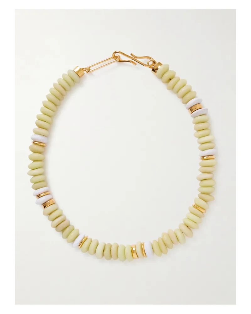 Lizzie Fortunato Laguna Gold-plated Beaded Necklace - Yellow Yellow