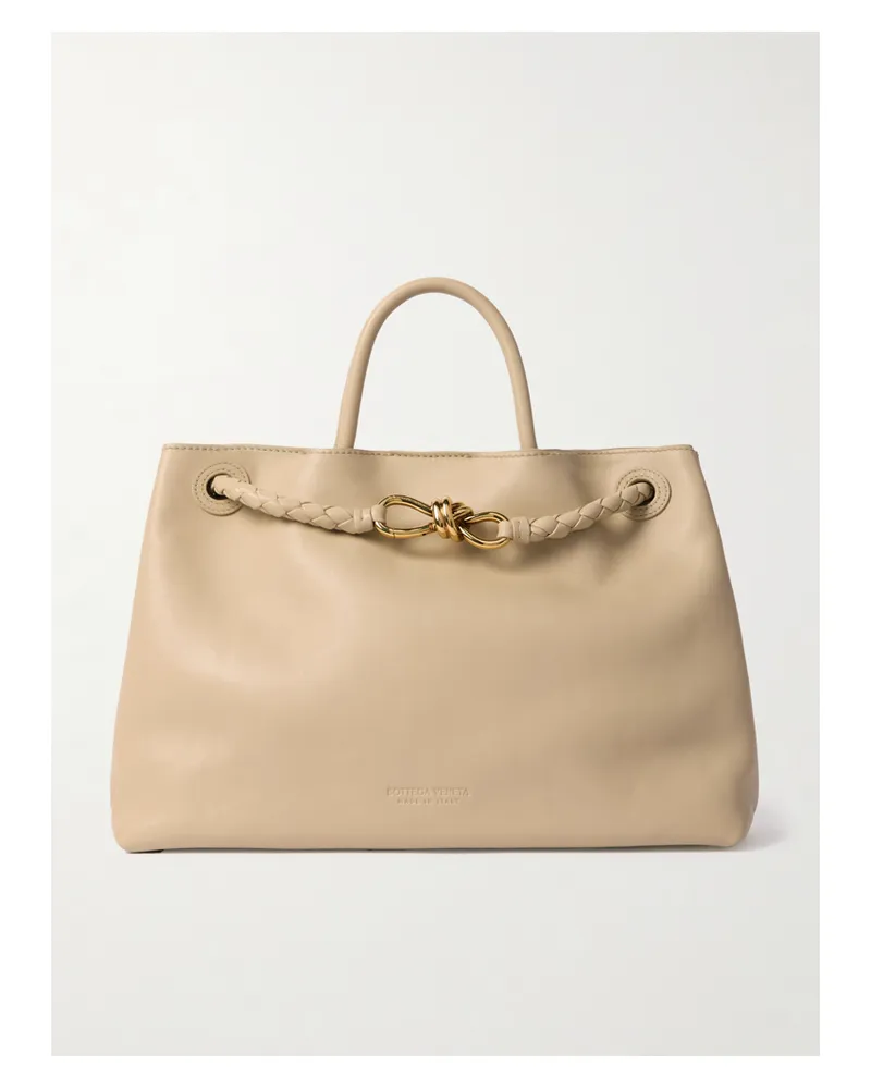 Bottega Veneta Andiamo Leather Tote - Cream Cream