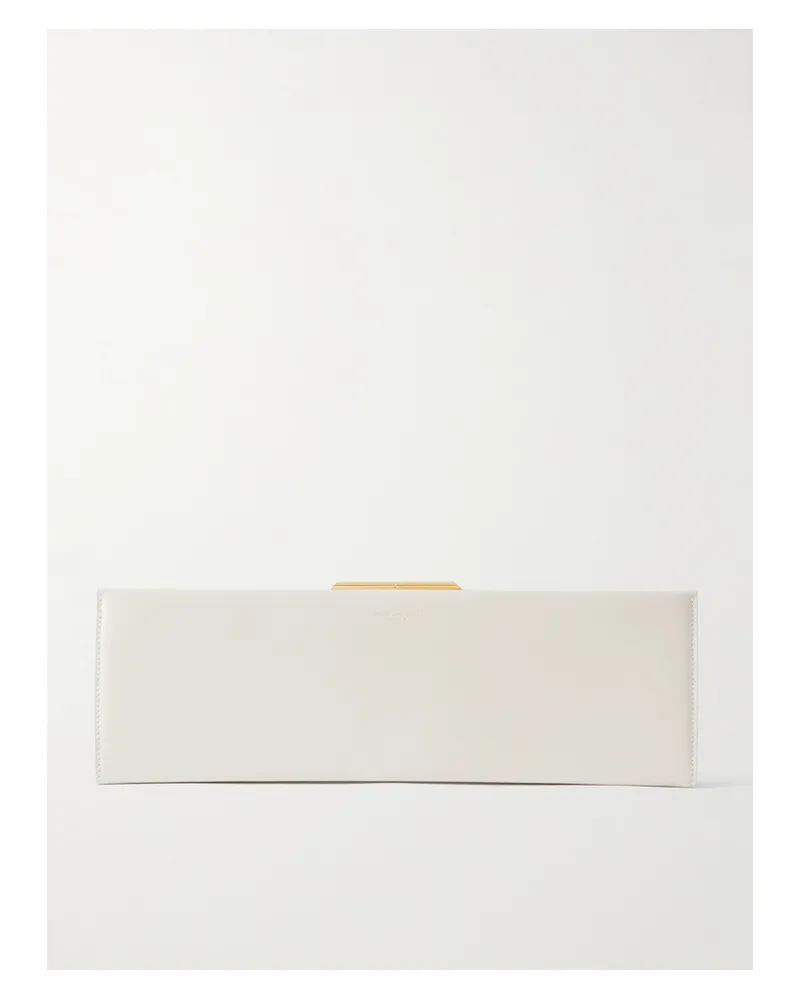 Saint Laurent Midnight Leather Clutch - Cream Cream