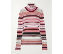 Rollkragenpullover Aus Gestreiftem Strick - Mehrfarbig