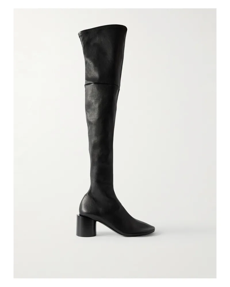 Jil Sander Overknees Aus Leder - Schwarz Schwarz