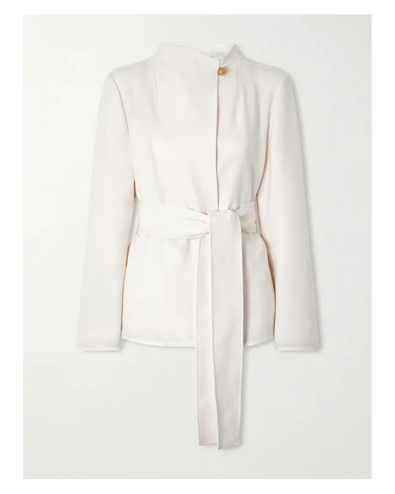 Max Mara Belted Darted Scuba Jacket - Ivory Ivory
