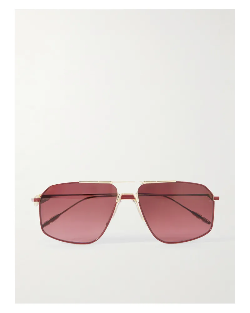 Jacques Marie Mage Jagger Goldfarbene Pilotensonnenbrille Gold