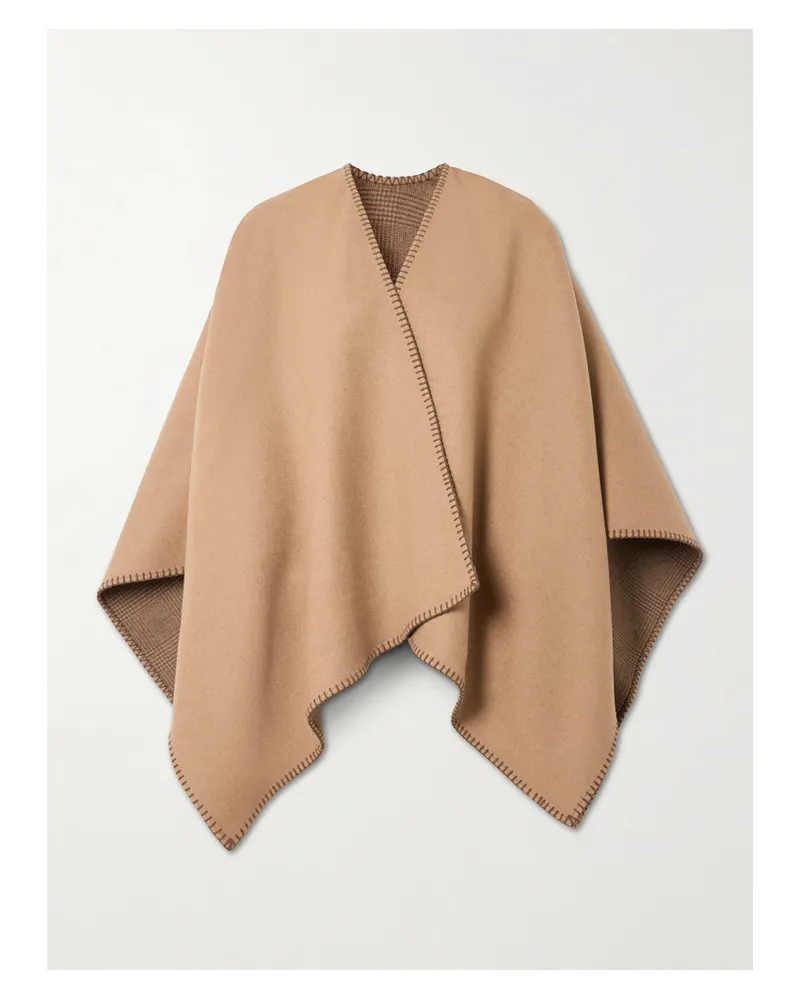 PURDEY Welbeck Wendbares Cape Aus Einer Karierten Woll-kaschmirmischung Mit Details Im Überwendlichstich - Braun Braun