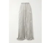 Cargohose Mit Weitem Bein Aus Samt Mit Shell-besatz - Grau